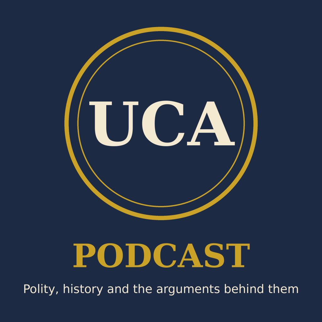 UCA Podcast cover art: gold rings around the letters UCA on navy